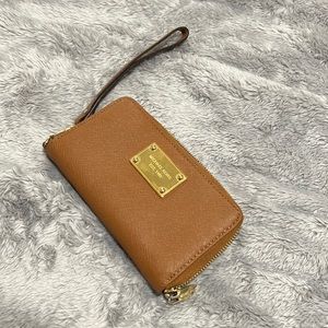Michael Kors Camel Colored Wristlet with Gold Hardware